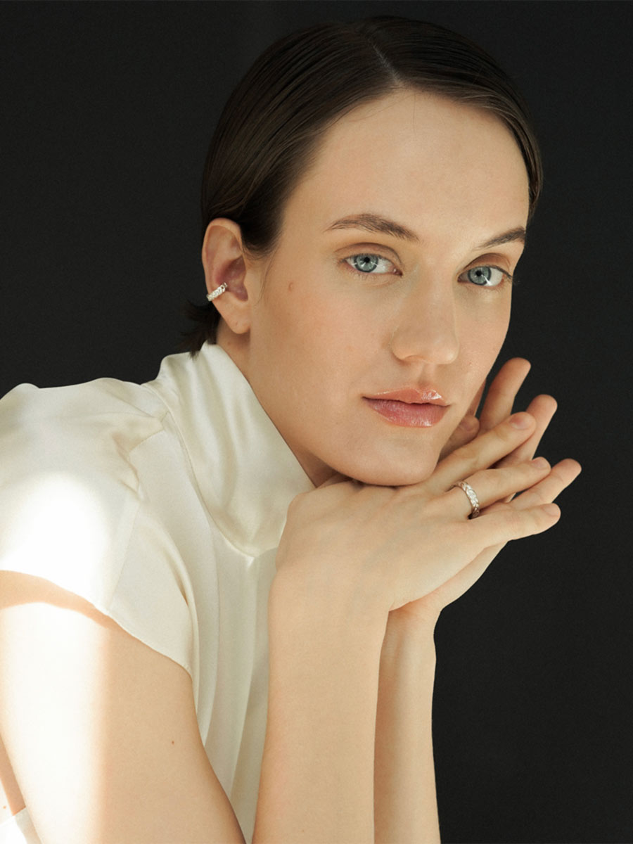Кафф Косы серебро Shu Sha